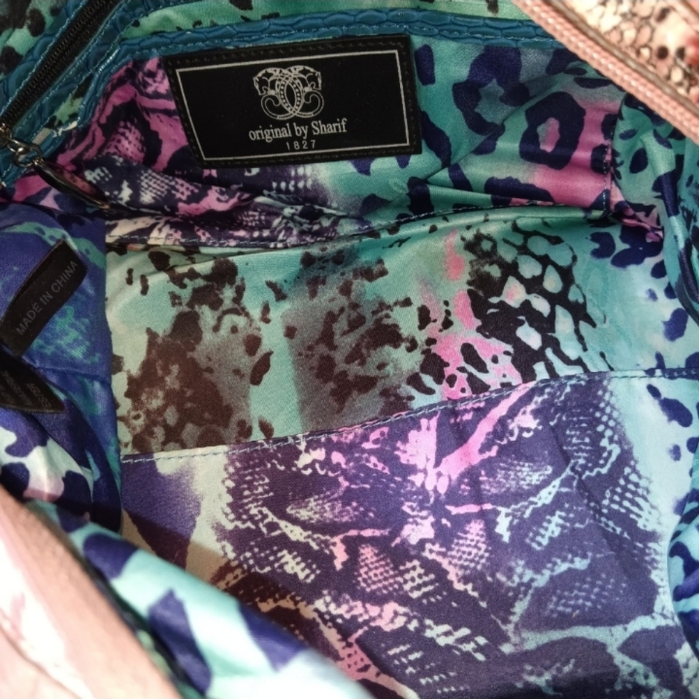 Sharif Authentic Dusty Rose Leather Python Should… - image 8